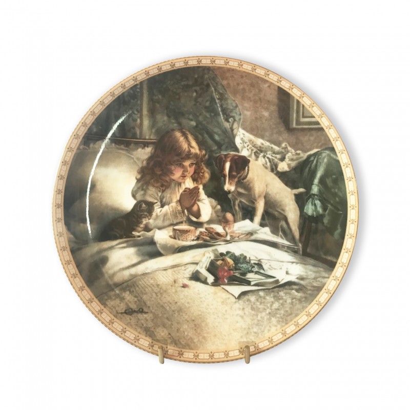 Декоративная тарелка 21 см Викторианское Детство, "Завтрак в постели"