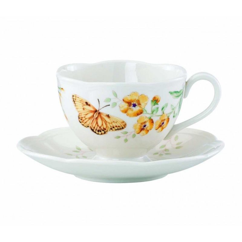 Чашка чайная с блюдцем Lenox "Бабочки на лугу.Желтушка" 240мл