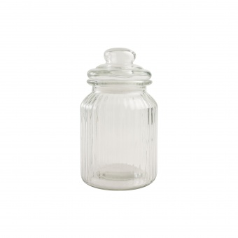 T&G Ёмкость для хранения Glass Jars Ribbed 18,5*11,3 см