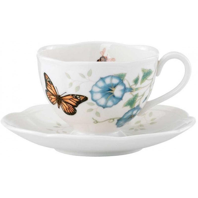 Чашка чайная с блюдцем Lenox "Бабочки на лугу.Бабочка Монарх" 240мл