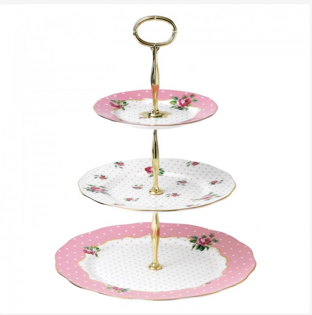 Этажерка для пирожных 3 уровня "Розовый горошек", Royal Albert