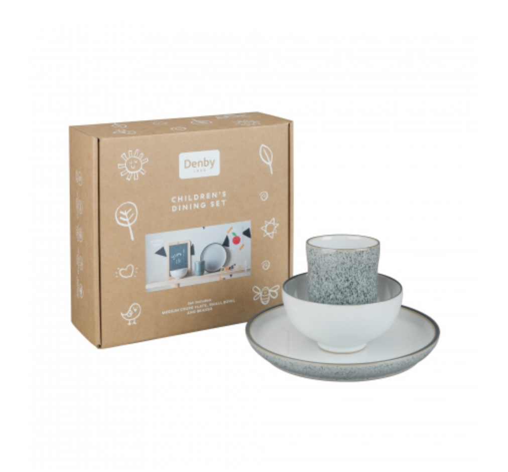 Набор посуды "Белая дымка" 3 предмета (тарелка, салатник, стакан) - упаковка